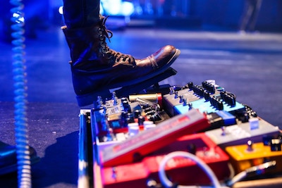 Man and Guitar Pedal